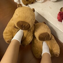 D 16593 Capybara Plush Slippers ˮ��ë�޾Ӽ���Ь�羳����