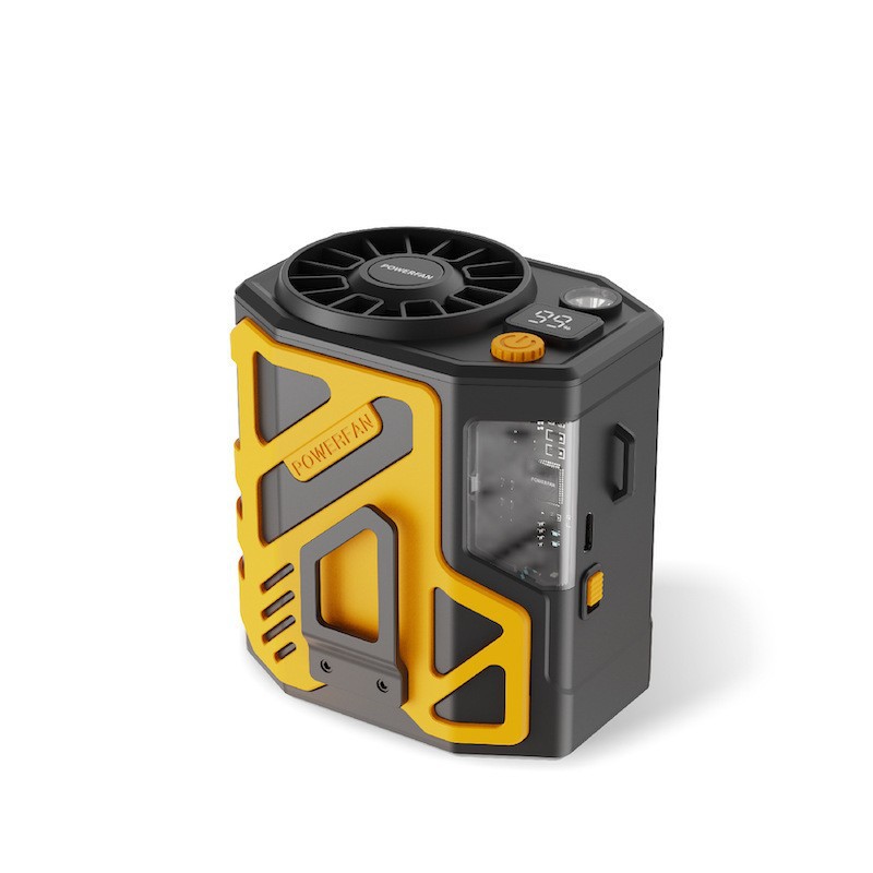 Nuevo gran ventilador de cintura al aire libre acampado larga duración de la batería de gran capacidad perezosa portátil pequeño aire acondicionado USB carga