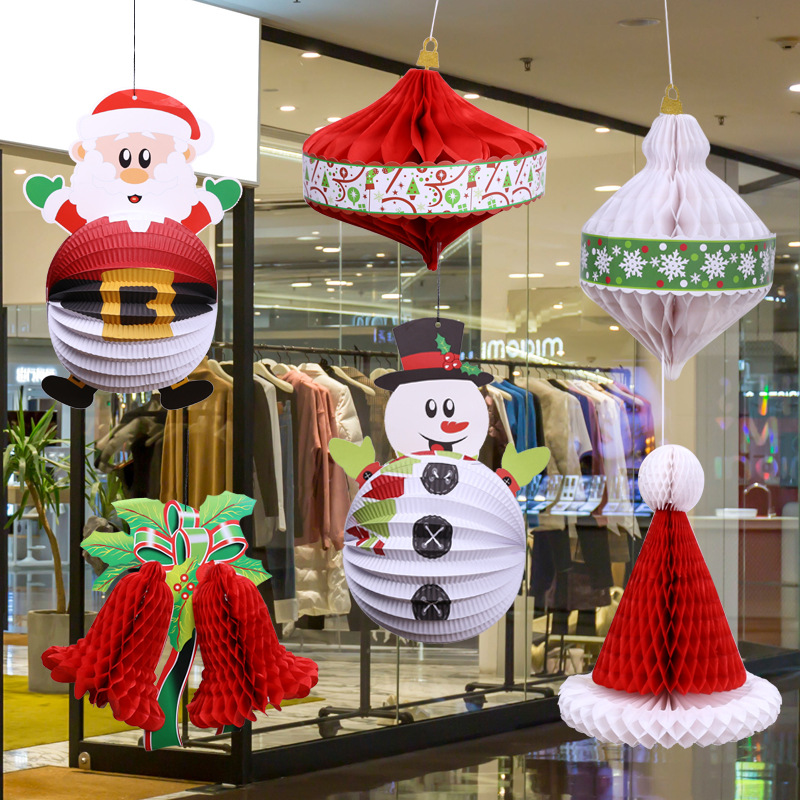 Nuevas decoraciones navideñas transfronterizas, decoraciones de escenas, adornos de árboles de Navidad, disfraces de ancianos, adornos de globos aerostáticos navideños