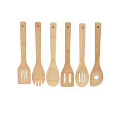5ZV7 wholesale bamboo kitchen spatulas set of 3 for home use, high-temperature resistant, no paint, cooking utensils
