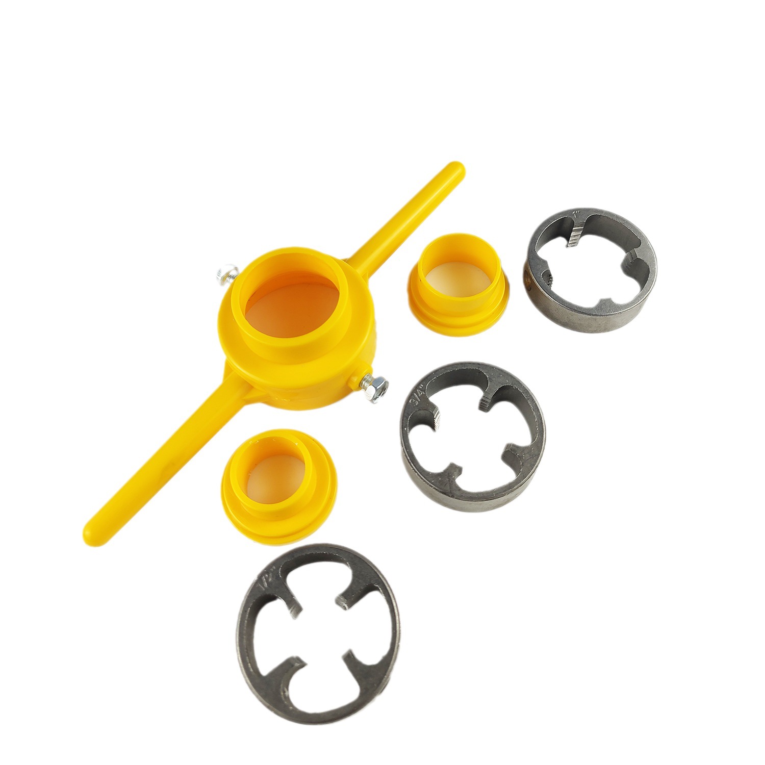 6件套水管套丝扳手  美制螺纹板牙1/2 3/4 1寸 批发PVC管丝锥板牙