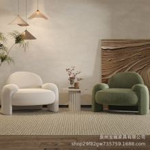 大象耳朵沙发|设计师奶油布艺沙发直排小户型客厅轻奢休息区接待