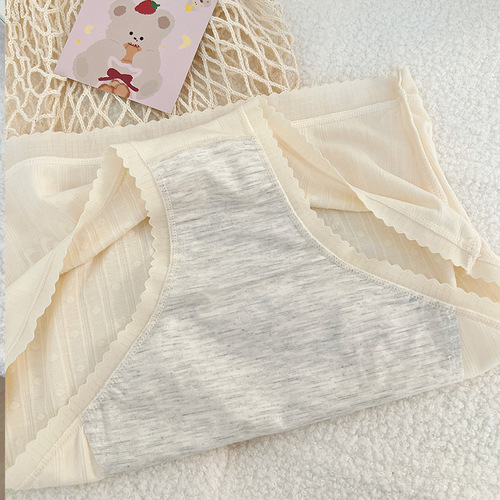 Cotton Modal Menstrual Pants Seamless Mid-waist Cover Hip Leak-proof Sexy Lace Antibacterial Cotton Crotch Panties for Women