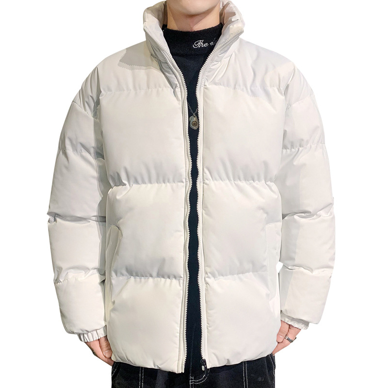 Abrigo de invierno para hombre nuevo abrigo de algodón acolchado estilo coreano moda juvenil más tamaño casual todo-fósforo collar de pie engrosado abajo abrigo de algodón acolchado