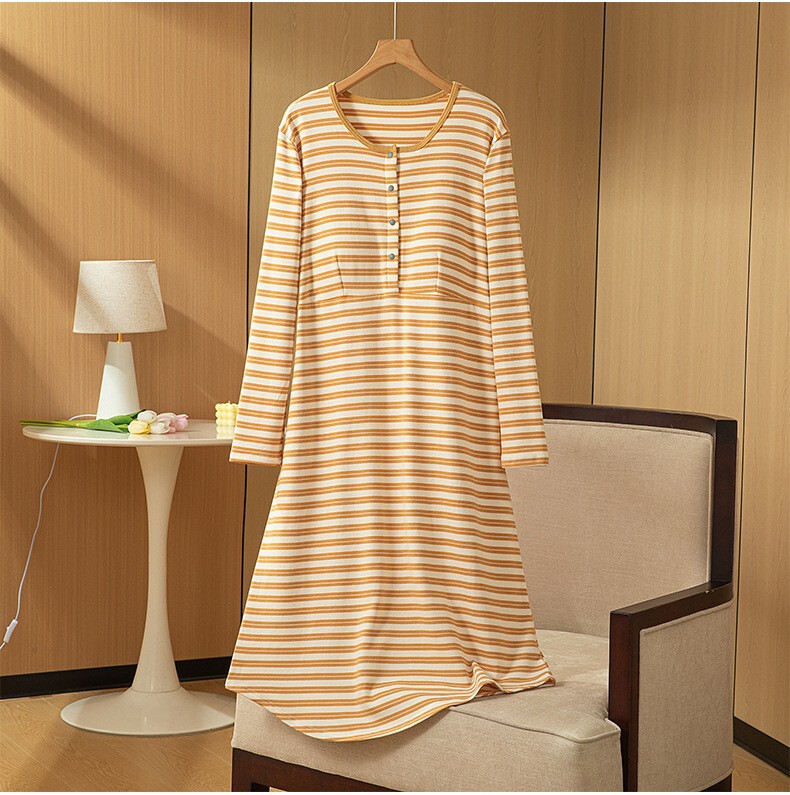 Xiguizi bra-free nightdress cotton nursing pajamas postpartum home dress Maternity maternity room Maternity maternity dress
