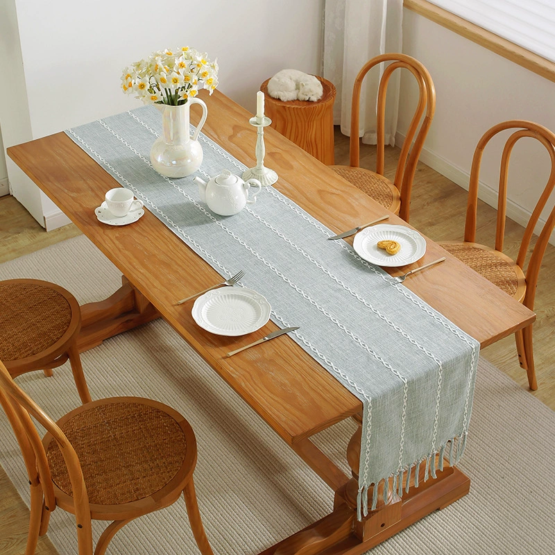 Amazon cross -border striped table flag handmade weaving streaming Su table flag tablecloth TV cabinet coffee table dust cabinet cover