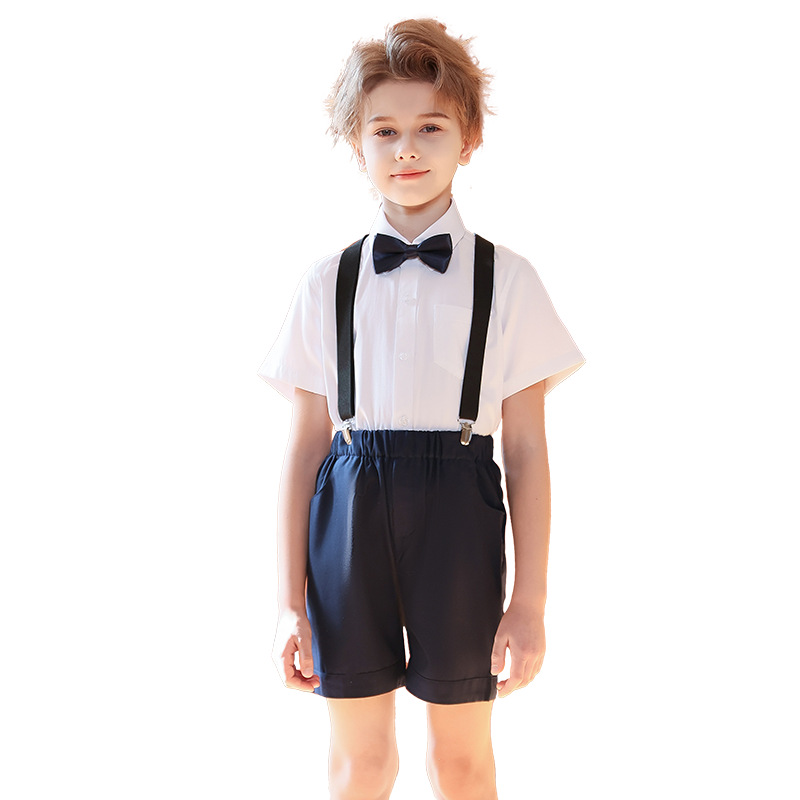 Vestido de niño, traje de tirantes, traje de actuación del día del niño, traje de actuación de coro de la escuela primaria, presentador de la niña de las flores