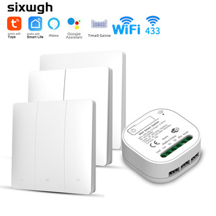 Graffiti wifi smart switch Alexa voice control wiring-free self-generating remote control switch hidden dual control