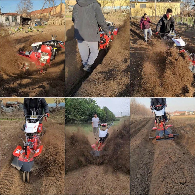 草莓起垄神器果园大葱深沟挖沟培土小型农用柴油开沟机新款微耕机
