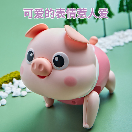 The same walking and singing leash electric piglet with light-emitting music and children's toys night market stall supply