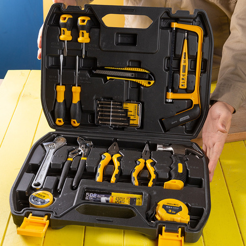 Deli tool box household set 21 pieces electrician comprehensive repair box manual hardware multi-function complete set