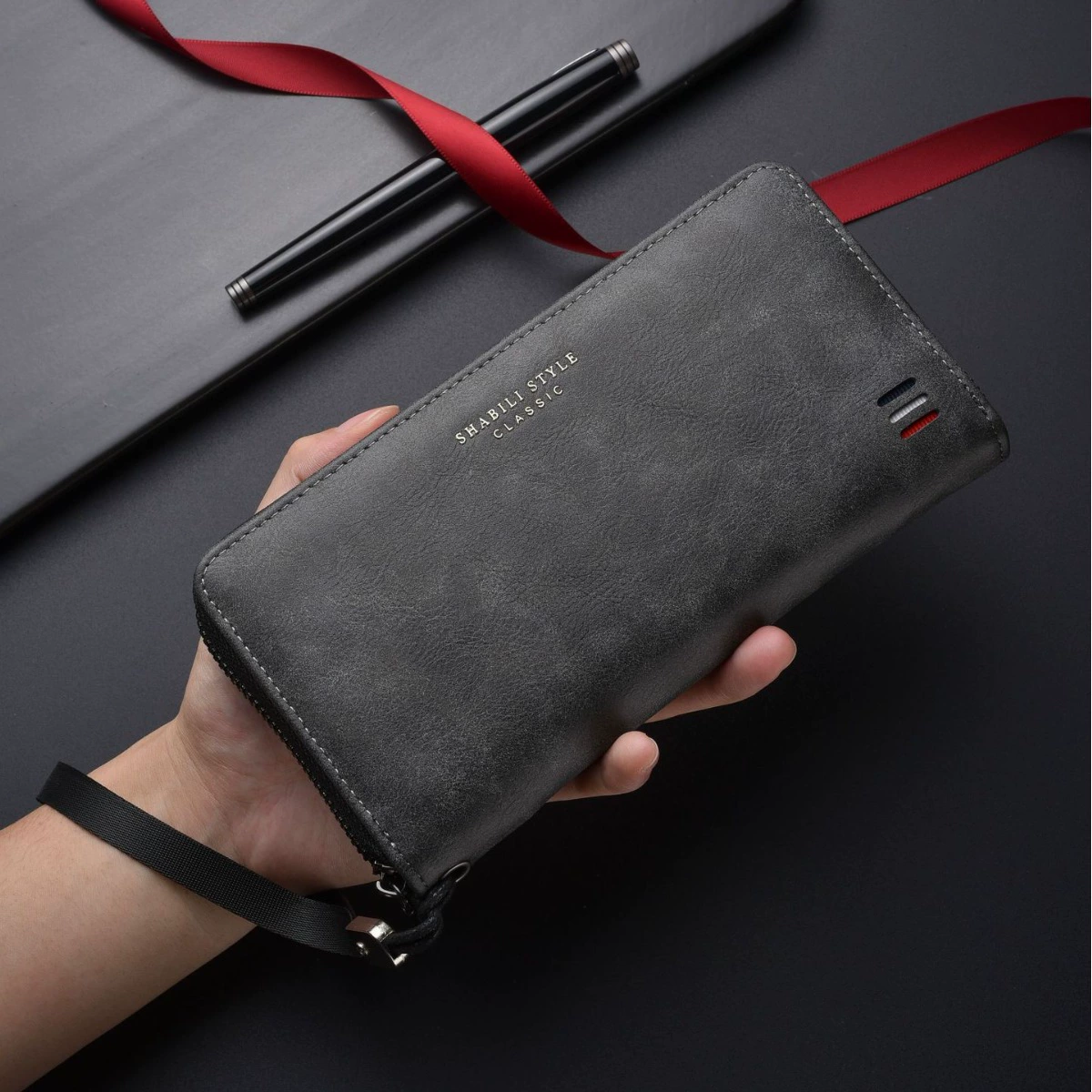 Wallet for leisure, long capacious mobile phone, bag