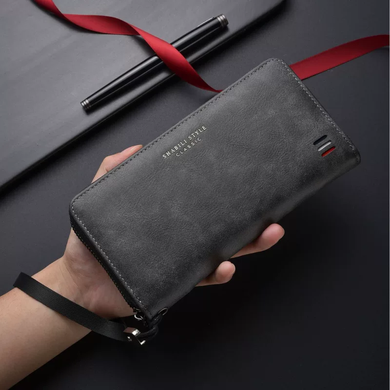 Wallet for leisure, long capacious mobile phone, bag