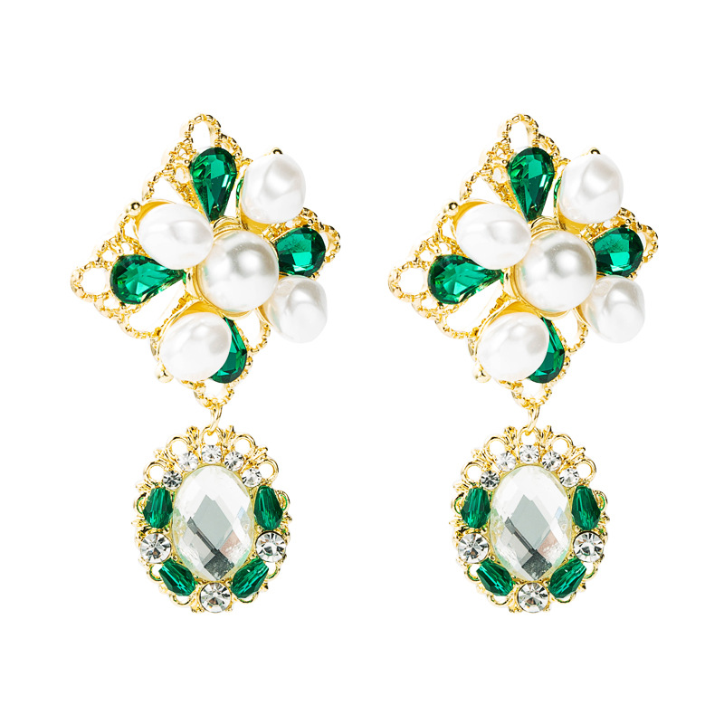Wholesale Jewelry Retro Rhinestone Pearl Earrings Nihaojewelry display picture 6