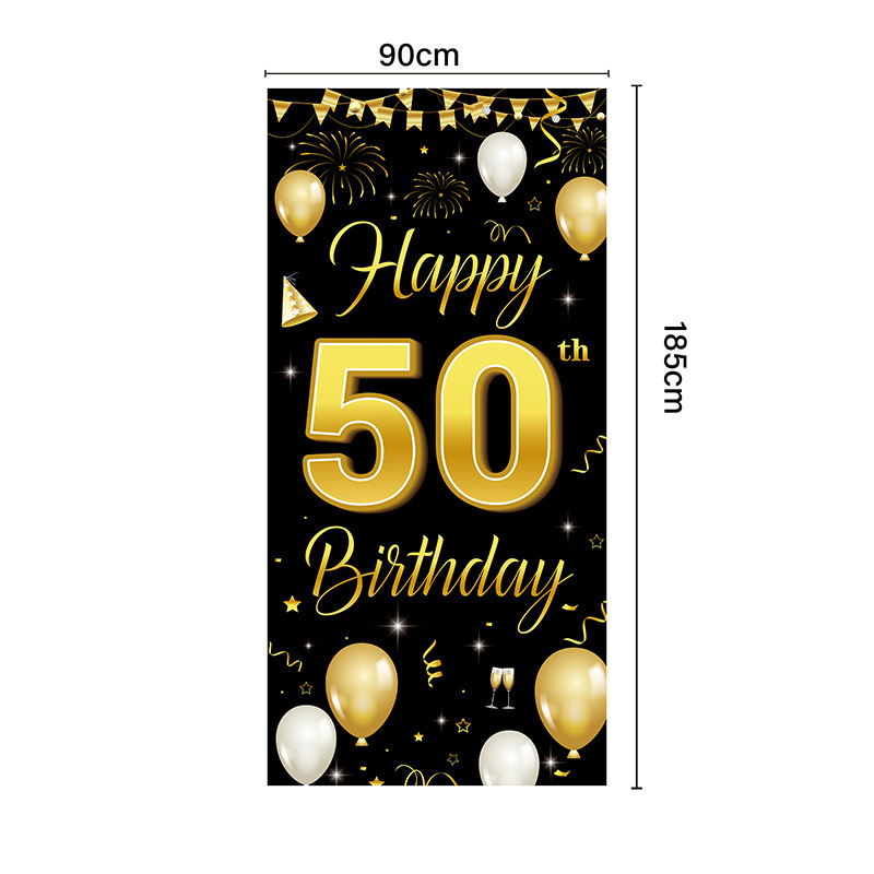 Amazon oro negro cumpleaños fiesta decoración banner feliz cumpleaños diseño de fondo póster