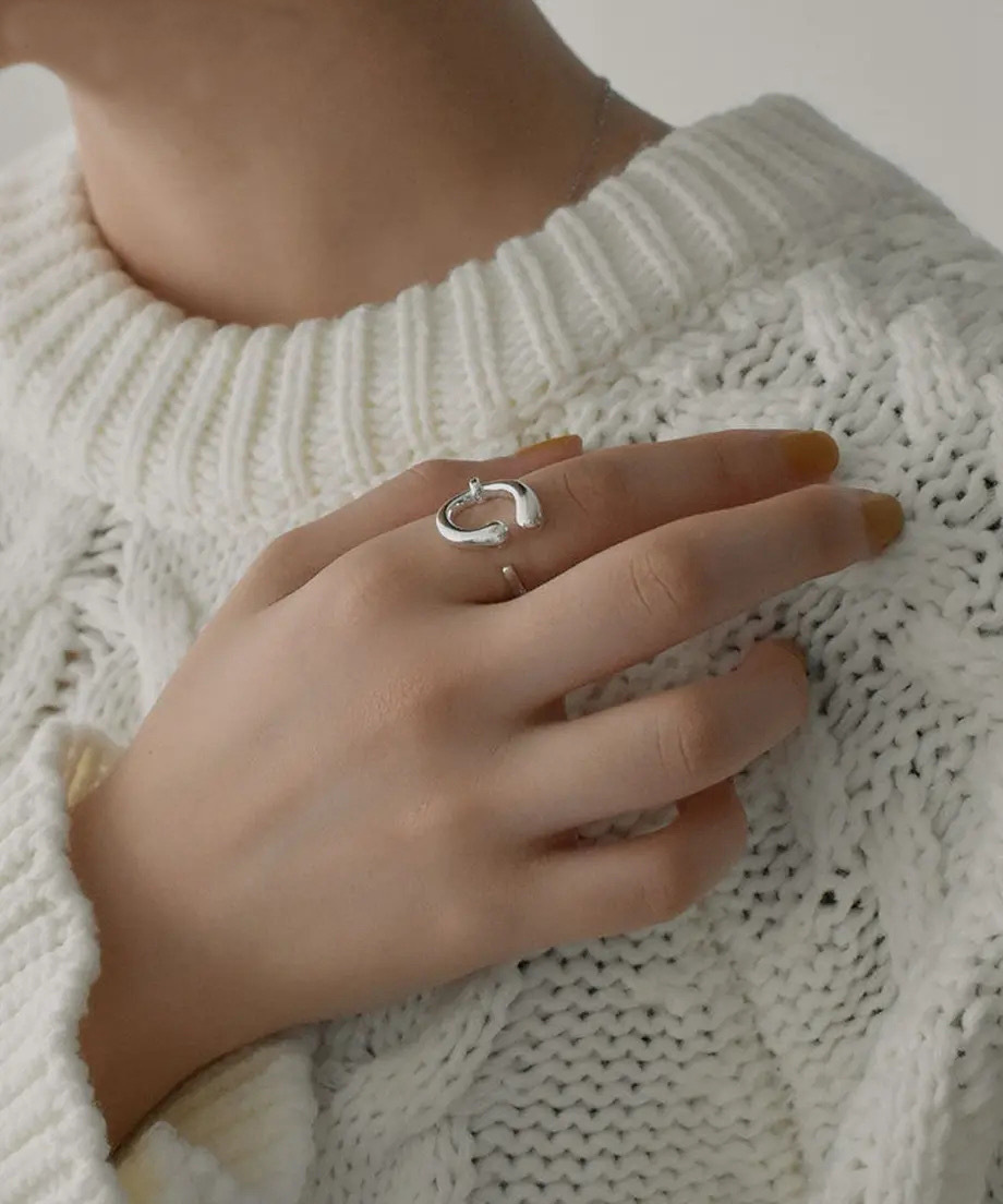1 Piece Quantity Party, Street Occasion 925 Sterling Silver Material 925 Sterling Silver Geometric Open Ring