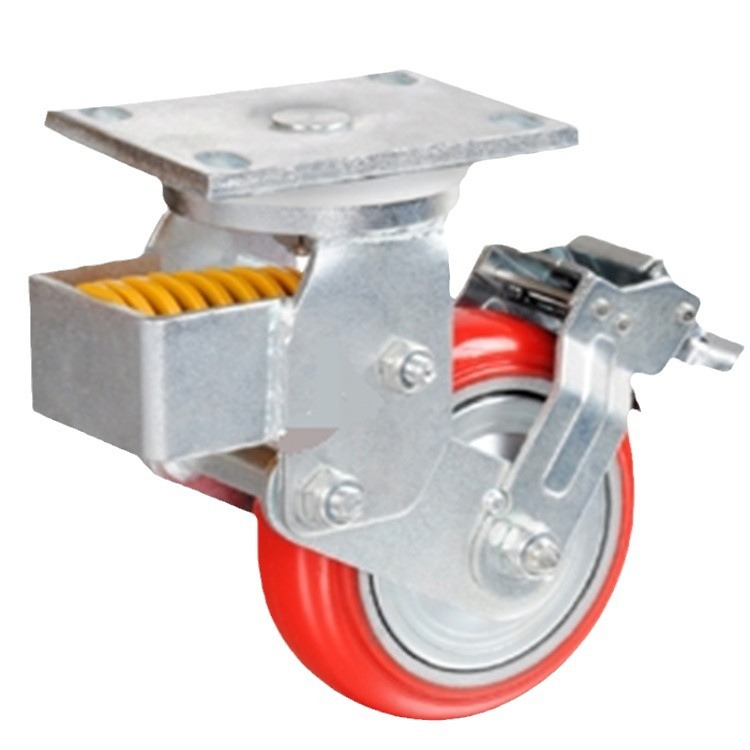 厂家制造.减震弹簧脚轮.聚氨酯转向脚轮. 台车脚轮.弹簧万向轮