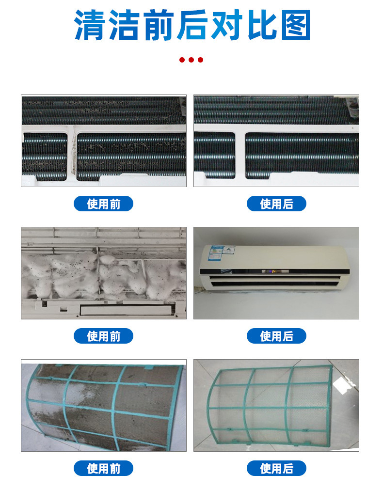 空调清洗剂家用汽车涤尘挂壁立柜泡沫型清洁剂免拆免水洗厂家批发详情6