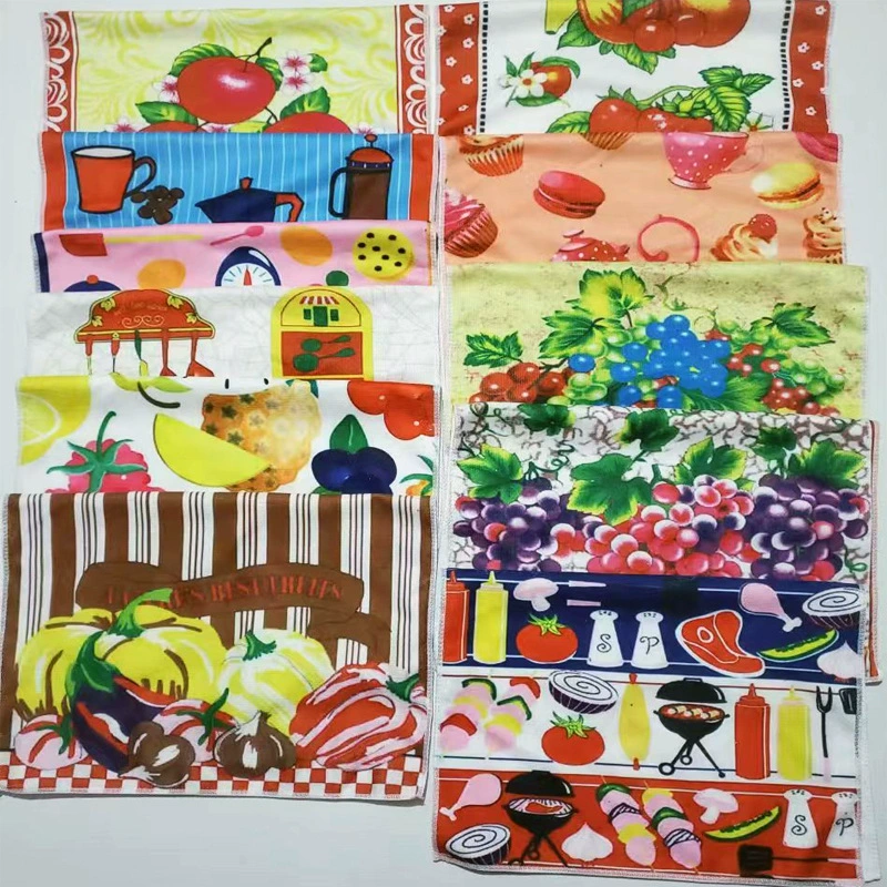 Поставщик трансграничной электронной коммерции Amazon Temu, микрофибровые кухонные полотенца с индивидуальной цифровой печатью, 40x60 см