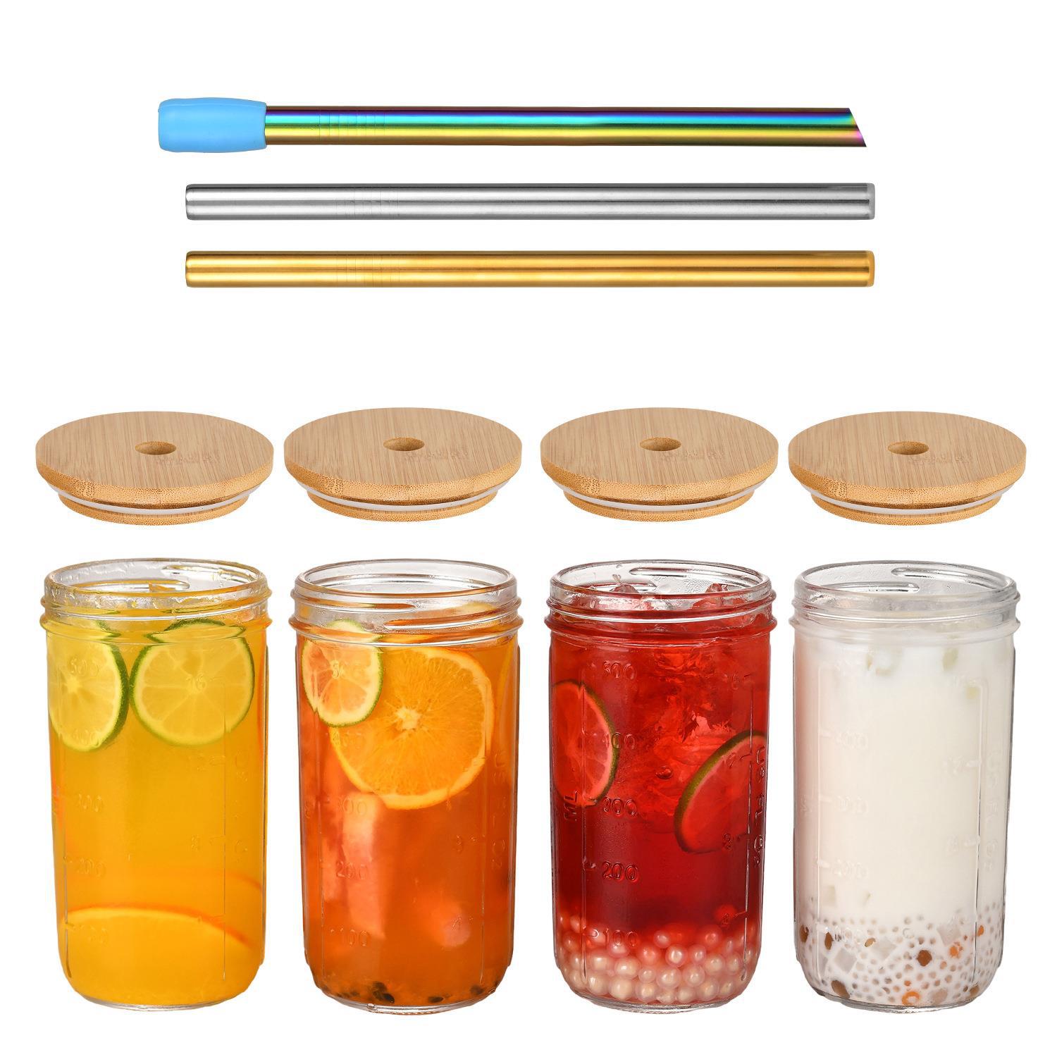 Amazon coche 20oz escala Mason taza de leche té taza de café taza de Coca Cola jugo bebida taza de paja tapa