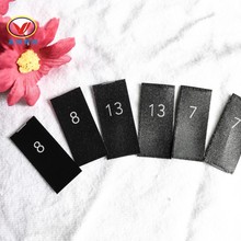 现货童装尺码标数字通用码唛黑底白字丝印超声波切好1000一包包邮