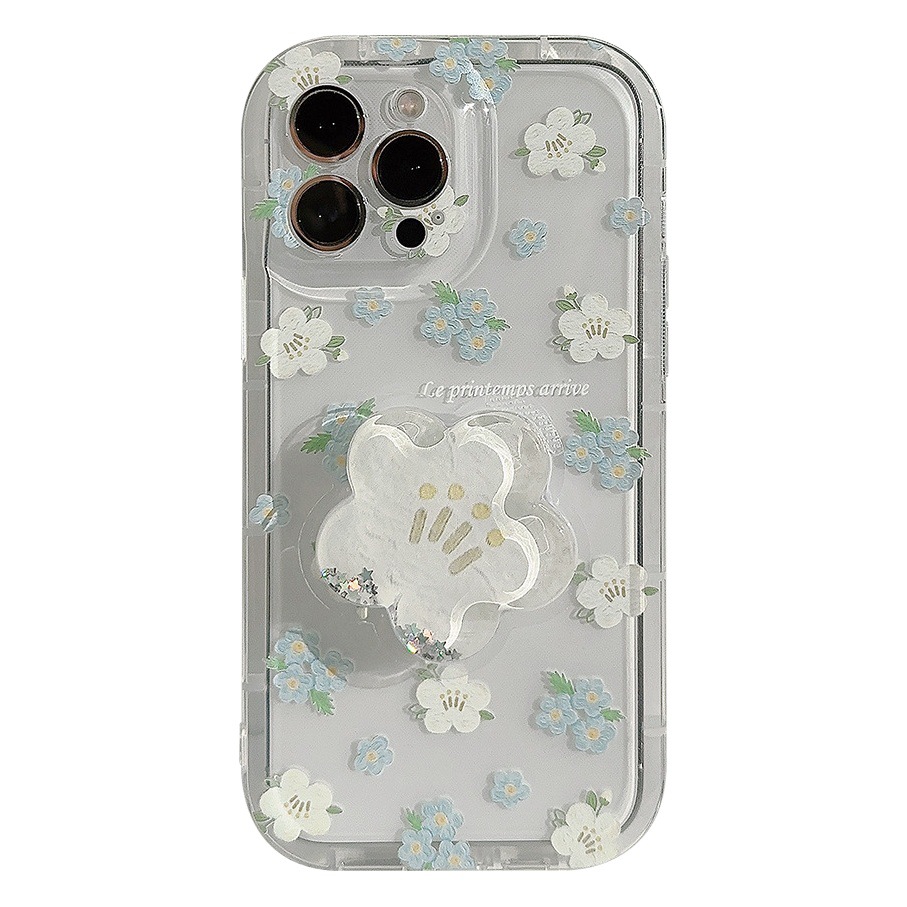 Ins floral 15 Adecuado para iphone16 Apple 14promax funda para teléfono móvil 11 soporte de bolsa de aceite simple 13pro 12
