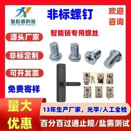冷镦圆头智能锁平头螺钉碳钢沉头镀锌十字盘头指纹锁螺丝M4M5自攻