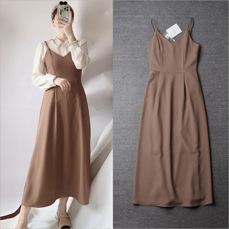 Summer New Style Loose V-Neck Casual Long Dress with Shirt
