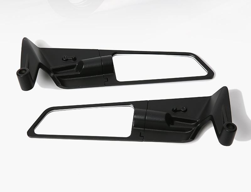 Cross-Border Motorcycle Rearview Mirror Large Fixed Wing Black Shell Suitable for Ktm Calf No. 9 Foldableable Reflector