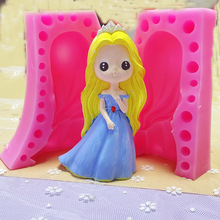 2127卡通美丽小公主石膏香薰蜡烛模具 生日蛋糕装饰烘焙模具