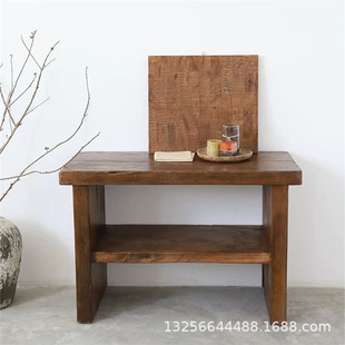 Old Elm Bathroom Cabinet Combination Integrated Solid Wood Original Ecological Homestay Hotel Wash Cabinet Elm Wash Basin Wash Table