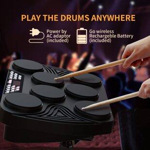 A generation of children's educational games hand drum lights portable portable strength electronic drum desktop electronic drum