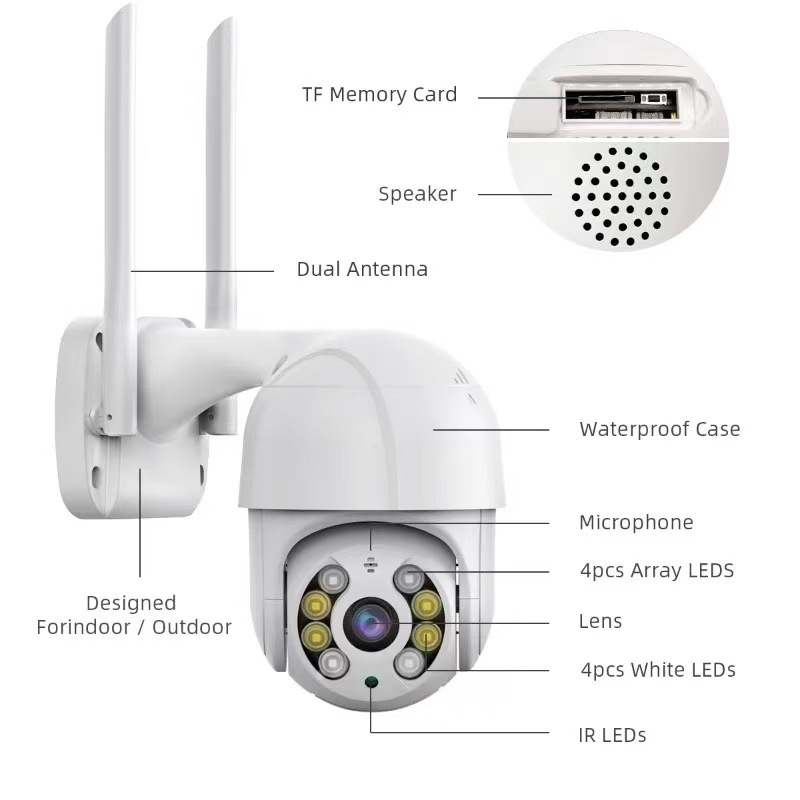 ICSEE Xiongmai A8 Wireless wifi camera dual-light night vision mobile phone remote monitoring camera for home outdoor use undefined