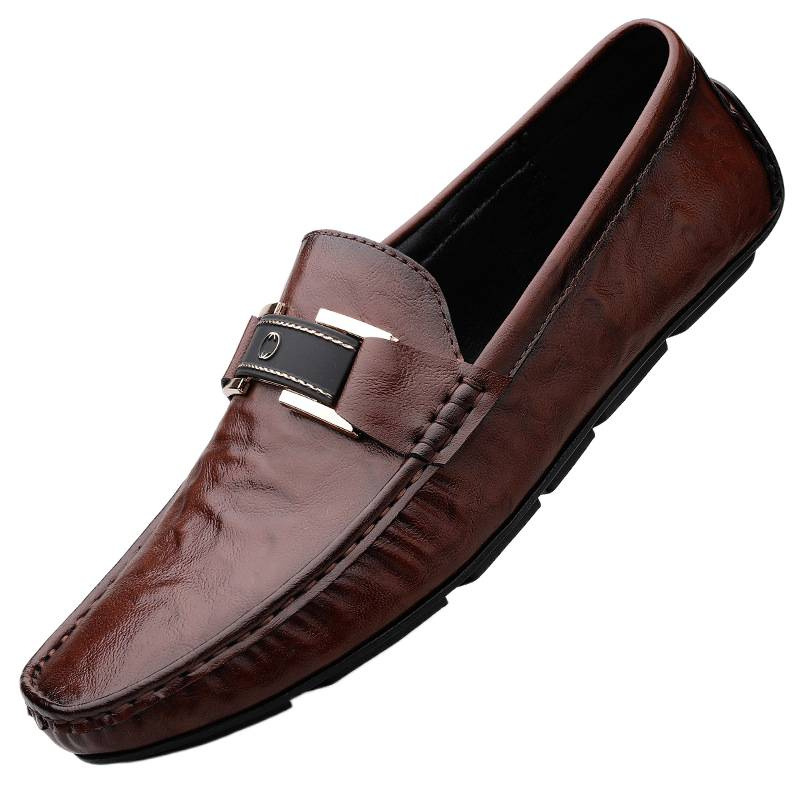 Zapatos de cuero para hombres, zapatos de negocios británicos, nuevos zapatos de negocios transpirables, zapatos casuales suaves, zapatos para hombres.