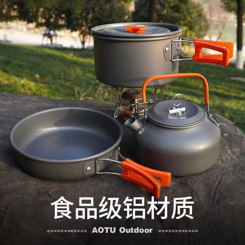 Picnic Supplies Outdoor Pot Set Outdoor Cooking Utensil Set Picnic Travel Portable Camping Kettle