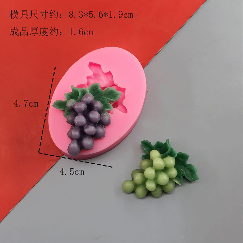 Small and large grape silicone molds Fruit grape shape chocolate fondant scented candle plaster drop glue mold 