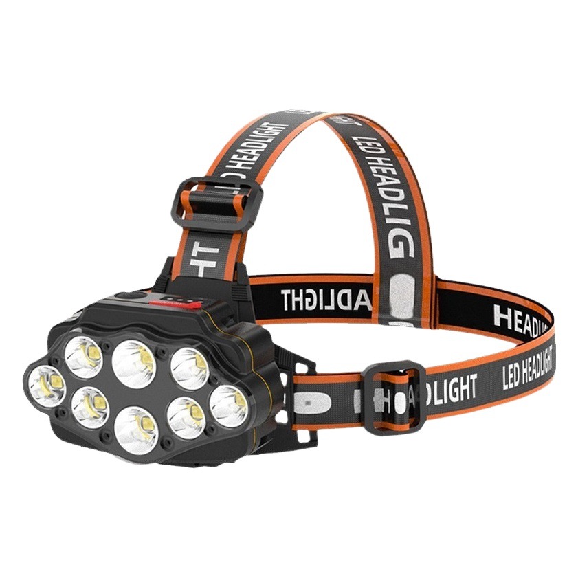 Faro de luz fuerte transfronteriza corriendo deportes montado en la cabeza LED luz de trabajo carga USB pesca salvaje multi-core matriz faro