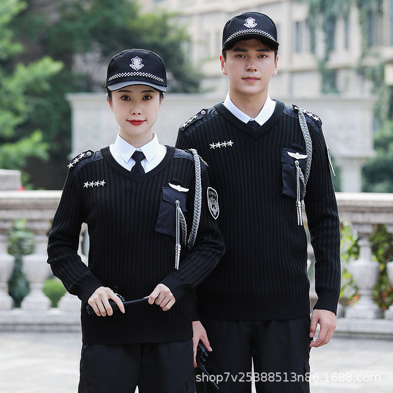 Security work clothes men's and women's sweater long sleeve winter new property sales office Image Post concierge clothing clothing Security work clothes men's and women's sweater long sleeve winter new property sales office Image Post concierge clothing clothing