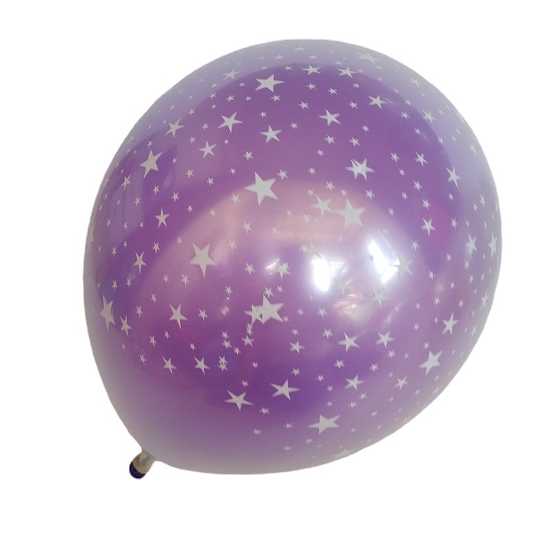 Globo estrellado colorido de 12 pulgadas de doble capa engrosada Pearl Star set bola mercado nocturno código de exploración push globo de regalo pequeño