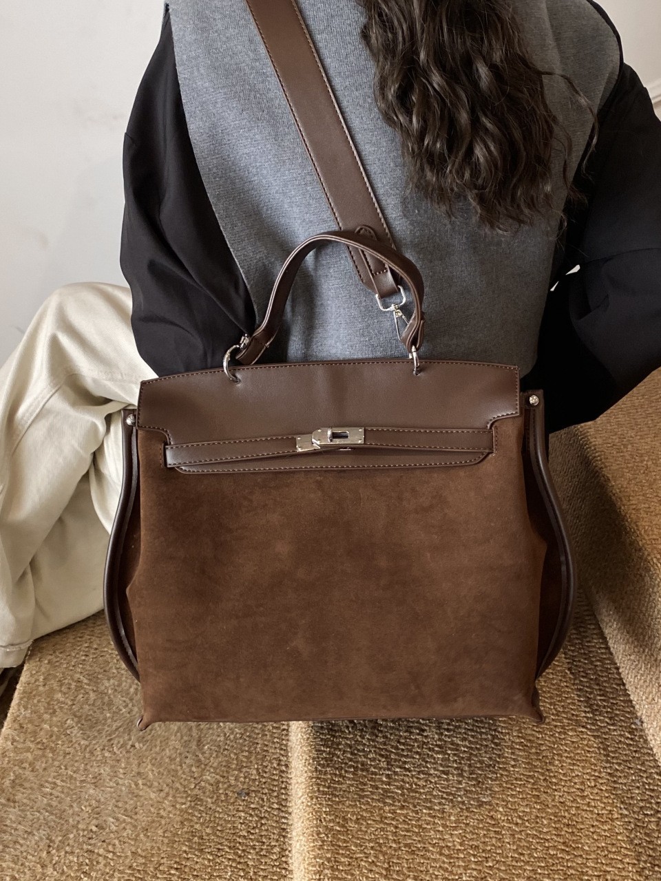 Bolso de mujer nueva gran capacidad transfronteriza de trabajo de viaje de mano bolsa de mano mano alta textura ligera de lujo bolso de mochila