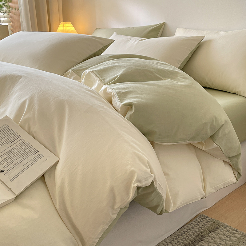 Una cama de algodón de cuatro piezas de algodón 2025, nueva colcha de cama de alta calidad, ropa de cama simple de tres piezas