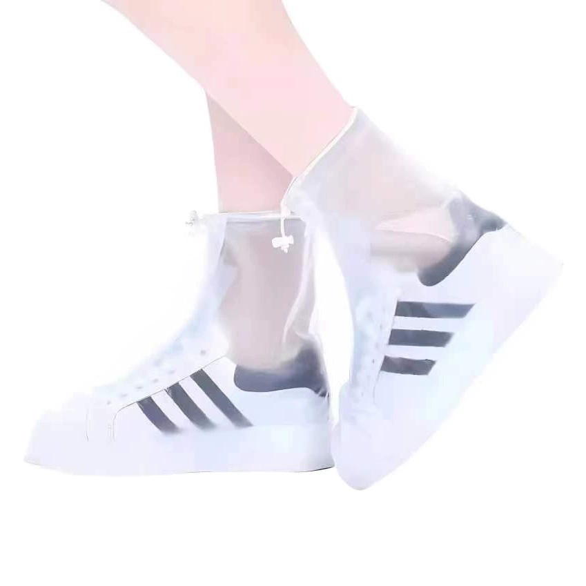 Утолщенный водонепроницаемый чехол для обуви со средним стволом, нескользящий Износостойкий чехол для обуви от дождя, мужские и женские непромокаемые бахилы на молнии, Бахилы из ПВХ оптом