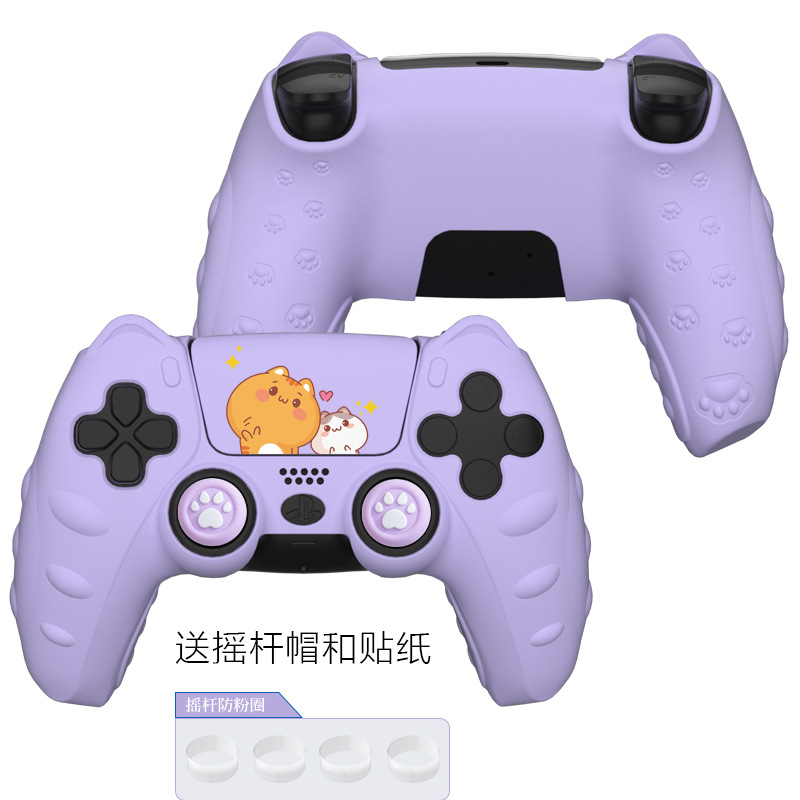 PS5 mango cubierta protectora de silicona suave y cómodo de dibujos animados lindo con tapa basculante y pegatina NS Accesorios