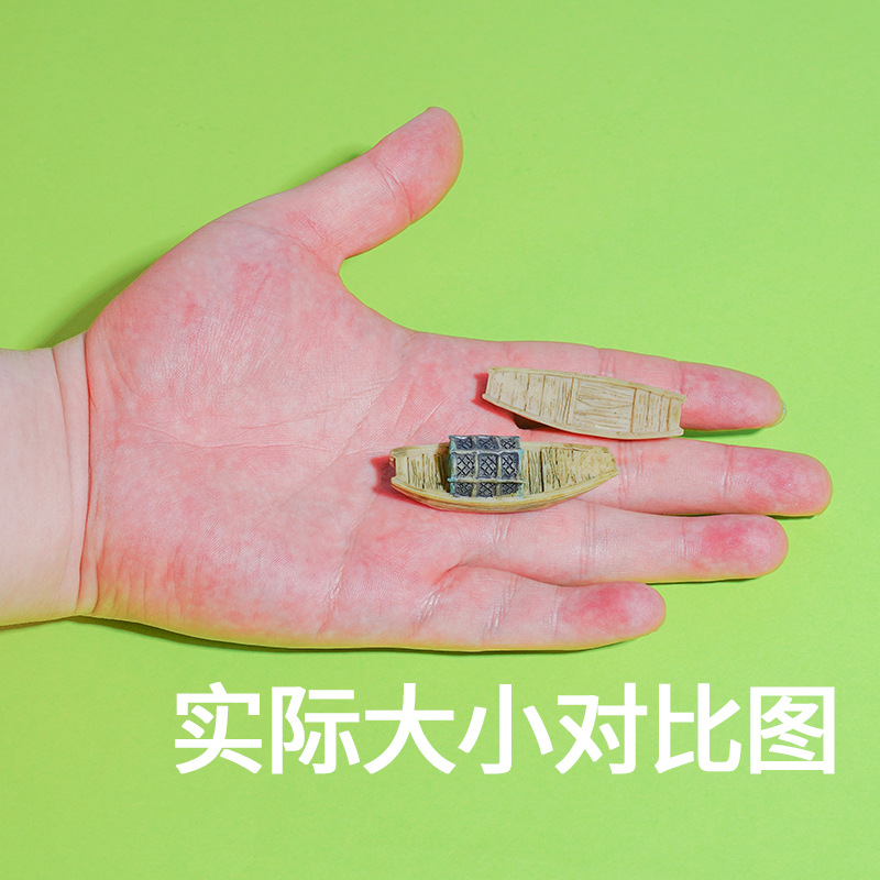 Barco de pesca de simulación al por mayor accesorios de micropaisaje del desierto decoración del acuario resina toldo barco pecera decoración paisajística