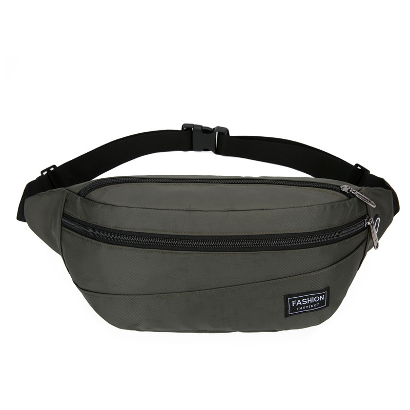 Large-Capacity Sports Waist Bag Men's Running Crossbody Bag Oxford Cloth Earphone Hole Mobile Phone Coin Purse Cross-Border