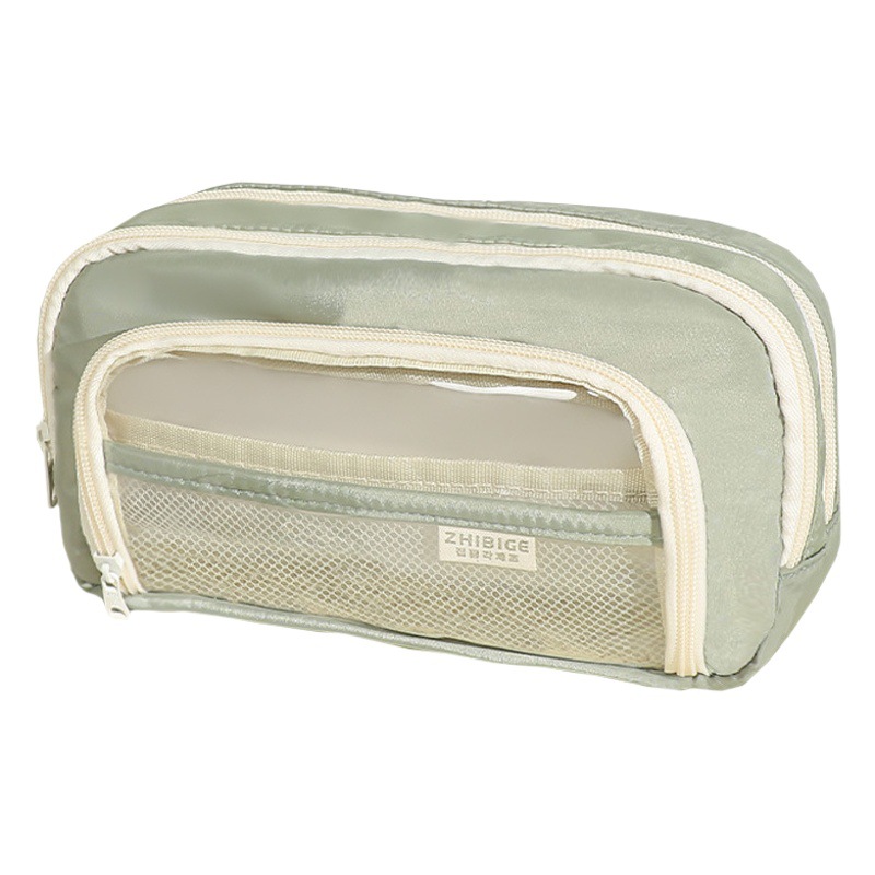 Pluma que sostiene el pabellón caja de lápiz transparente papelería estudiante de escuela primaria femenina Escuela secundaria caja de lápiz de gran capacidad estudiante de escuela media estilo ins