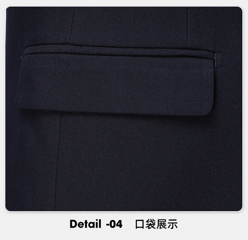 Bộ vest nam công sở dáng thon, áo vest một hàng cúc xẻ tà bên hông, phù hợp đi làm và dự đám cưới — Màu đen, Xanh navy, Đen xanh lục chi tiết 25