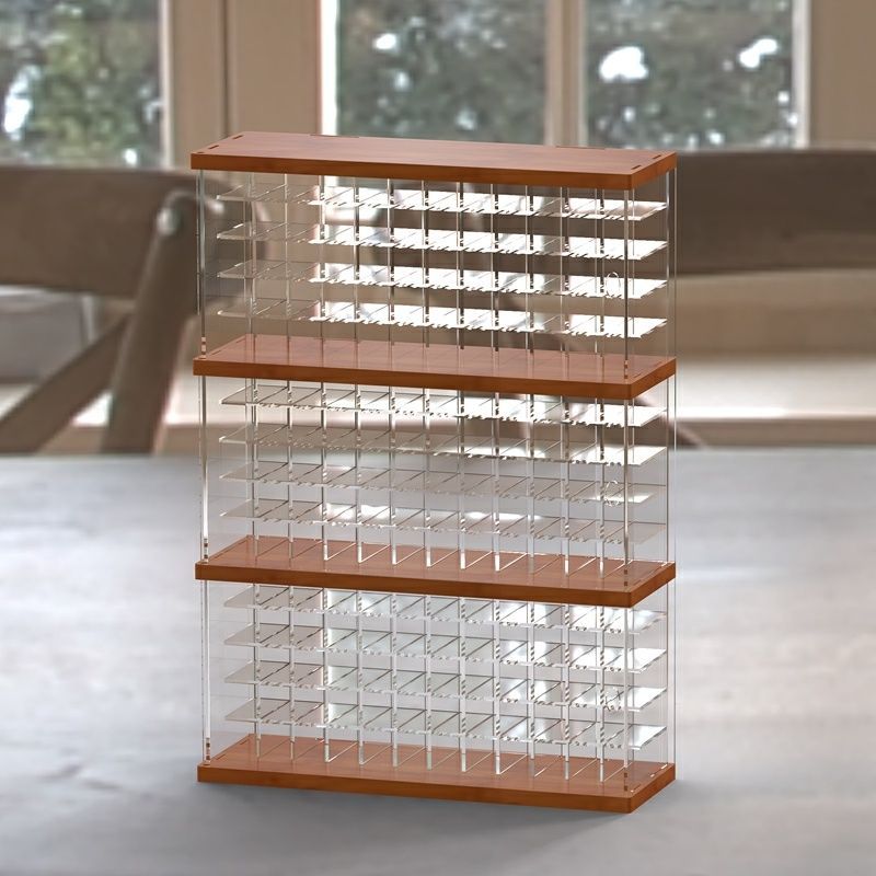 Large Capacity lipstick storage solid wood acrylic multi-grid lipstick rack cosmetic shelf dustproof lip gloss lip glaze storage