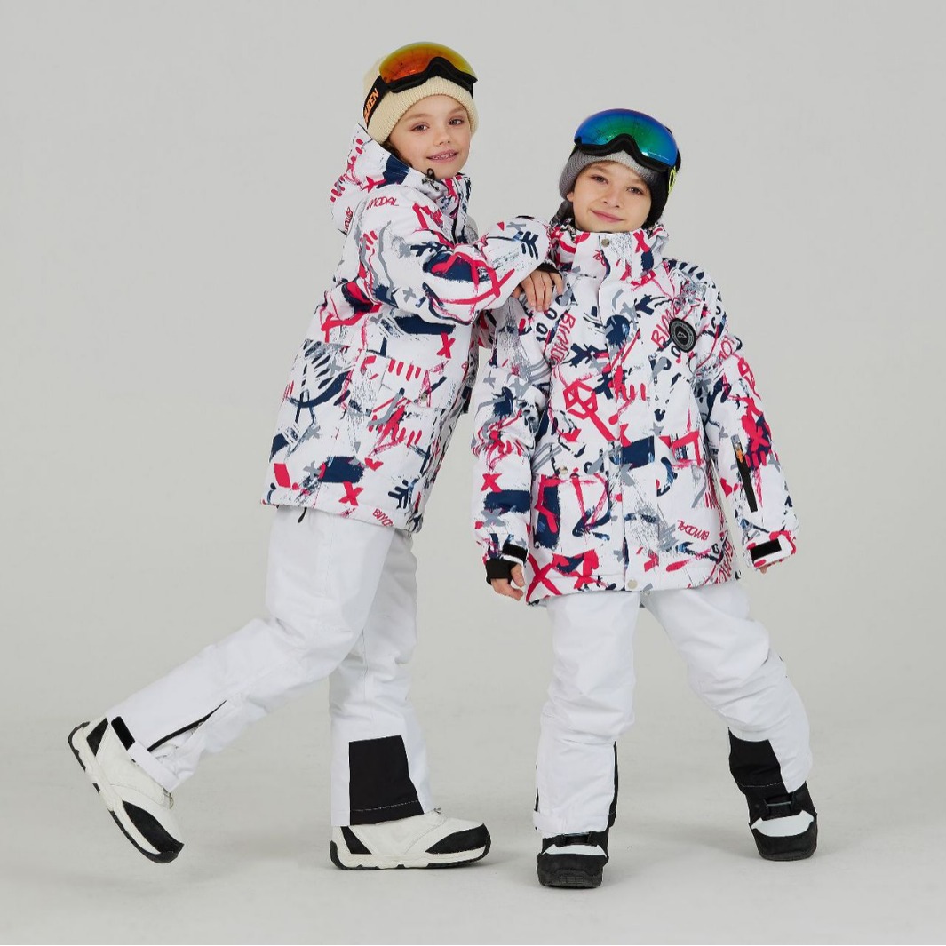 Kinderkleidung Skianzug-Set, Einzelbrett, Doppelbrett, dick, warm, Outdoor-Skifahren_voghion.com