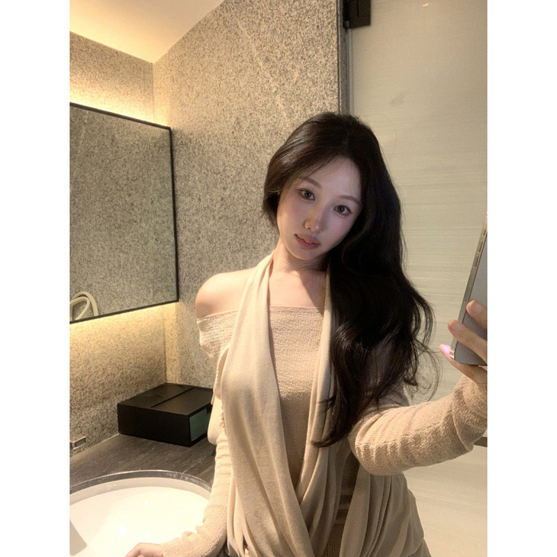 昕可达 法式松弛法式长袖t恤女秋季纯欲风宽松显瘦百搭上衣|undefined